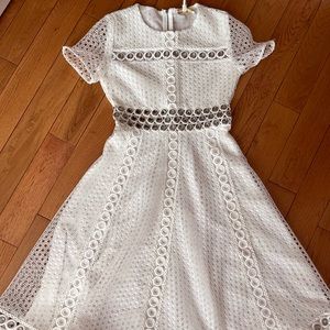 Maje robe en dentelle a blanc (white maxi dress)